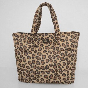 UGG ◆ ELLORY Puff Tote エルロイ パフ トートバッグ レオパード ブラウン ナイロン ヒョウ柄 大容量 肩掛け アグ ◆MU12