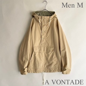 A VONTADE 日本製 アボンタージ Mountain Force Parka アノラック パーカー ミリタリー アウター フード付き ベージュ size M sk