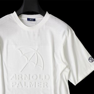 新品 アーノルドパーマー ゴルフにお勧め ビッグロゴ エンボス 半袖 Tシャツ L 白 Arnold Palmer シャツ トップス メンズ ◆CG2328B