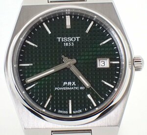 定価13.5万円 24年9月購入 未使用 超美品 TISSOT ティソ PRXパワーマティック80 裏スケ グリーン文字盤 自動巻 メンズ T137.407.11.091.00