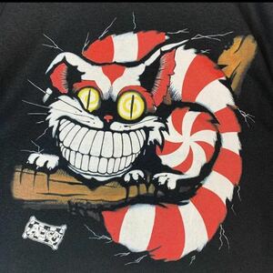 セール ALICE IN WONDERLAND チシャ猫 アリスインワンダーランド 不思議の国のアリス Tシャツ 映画 ディズニーランド アニメ 大判 90s y2k