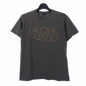 ステューシー STUSSY グラフィック ロゴ Tシャツ 半袖 プリント ロゴ クルーネック S グレー メンズ