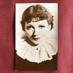 ◆ 女優 クローデット・コルベール Claudette Colbert Postcard ブロマイド ◆ 或る夜の出来事 クラーク・ゲーブル アカデミー賞 g