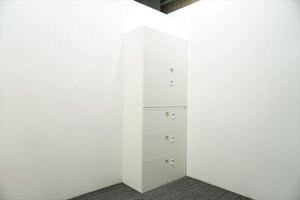 【中古】オカムラ レクトライン ダイヤル式セパレートロック3段ラテラル+両開き書庫 個別ロックタイプ H2150 ZA75色