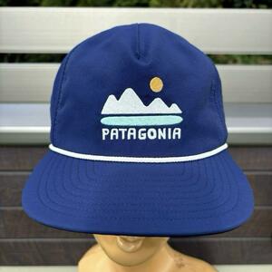 美品 パタゴニア スノーフェアラー ナイロン キャップ 帽子 紺 ネイビー patagonia Snowfarer Cap 33555FA19 アウトドア 古着