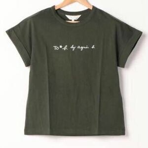 アニエス・ベー☆半袖 Tシャツ カットソー トップス ダークカーキ