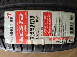 ★在庫処分 サマータイヤ 205/50R16 2本セット KUMHO(クムホ) ECSTA(エクスタ) HS51 (送料無料 2020年製 )