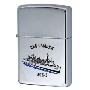 絶版/ヴィンテージ Zippo ジッポー 中古 2002年製造USS Camden AOE-2 アメリカ海軍 高速戦闘支援艦 [S]ほぼ新品同様