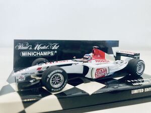 1/43 Minichamps Lucky Strike BAR HONDA ホンダ 005 #16 佐藤琢磨 6th Japanese GP 2003 タバコ仕様