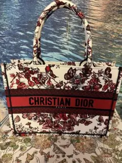 CHRISTIAN DIOR 花と蝶トートバッグ