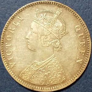 (C-517) 英領インド　1ルピー銀貨　1862年　ヴィクトリア　ゴチックルピー