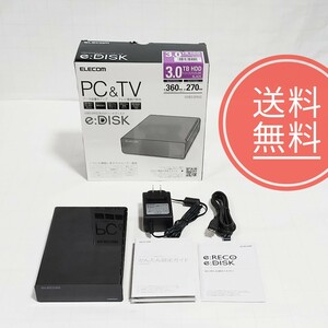 【送料無料】未使用品★エレコム★3TB★e:DISK★ELD-CED030UBK