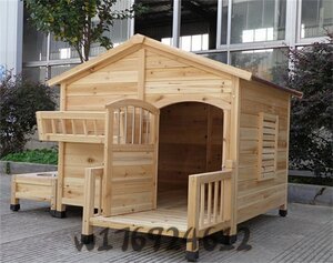 新品 犬舎 犬小屋 屋外ハウス 窓付き 風通し ウッディ犬舎ペットゲージ 杉木製 ドッグパーク 外飼い お庭用 型犬 中型犬 室外 ペット用品