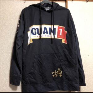 YK-3526 ※難あり 中古品 GUAM 1 NO.ONE 薄手 パーカー グアム ビール サイズ M THE ISLAND