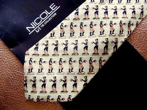 ★良品★3R03652【NICOLE】ニコル「人 人物 柄」ネクタイ