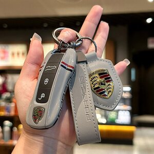 【３点セット】 ポルシェ キーケース ABS製 キーカバー キーホルダー カイエン パナメーラ 911 ボクスター タイカン マカン ケイマン