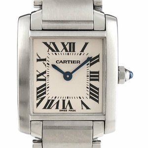 カルティエ CARTIER タンクフランセーズ SM W51008Q3 腕時計 SS クォーツ アイボリー レディース 【中古】