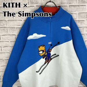 KITH × The Simpsons キス × シンプソンズ セーターニット ハーフジップ 刺繍 冬服 秋服 古着 アニメ センターロゴ ボックスロゴ スキー