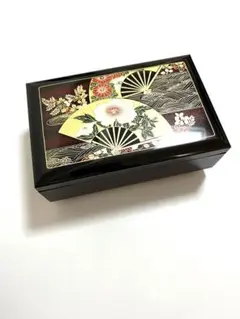 ジュエリーボックス　山中漆器 匠宝石箱(オルゴール付) 黒 舞扇