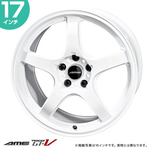 AME トレーサー GT-V 17インチ 9.0J 30 5-114.3 レーシングホワイト FACE3 ホイール4本セット | 共豊 白 S14 S15 リア エンケイ