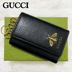 極美✨付属完備✨GUCCI キーケース 6連 マニマリエ レザー ゴールド 黒