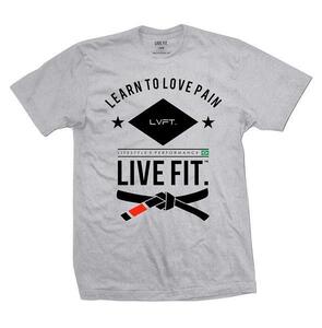 【メーカー直輸入正規品/送料無料】 LIVE FIT. APPAREL リブフィット Jiu Jitsu 柔術 Tシャツ V16800 USサイズ:S グレー ★ ジムウェア