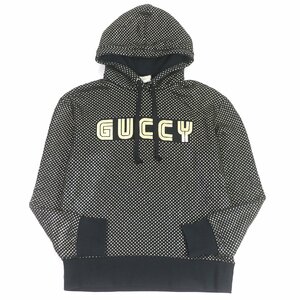 美品□GUCCI グッチ 475374 コットン SEGA スター GUCCYロゴプリント プルオーバー パーカー ブラック ゴールド S イタリア製 メンズ