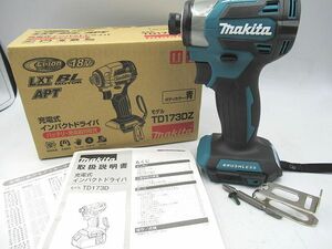 ☆未使用品 makita マキタ 充電式インパクトドライバ TD173DZ 18V ブルー 青 4スピード ライト付 無段変速 電動工具 DIY用品☆