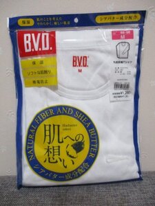 ◆　B.V.D．保湿　◆　丸首長袖Tシャツ　M　白 　 (41225）