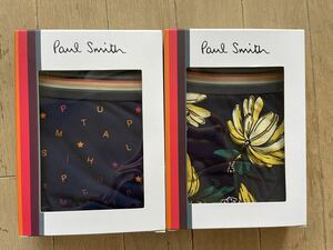 即決！ポールスミス！PAUL SMITH LOWRISE BOXER ローライズボクサー 2枚組 LL バナナ柄&ロゴ柄 ネイビー