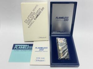 (111) Windmill SPORTS ウインドミル FLAMELESS 200 ガス ライター ターボライター WINDPROOF LIGHTER ENA ブラック 説明書付き 喫煙具