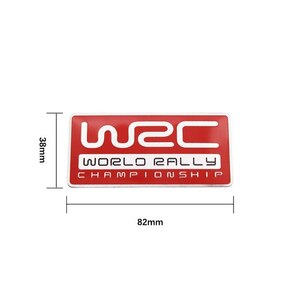 【ゆうパケット送料込】WRC エンブレムプレート 赤角 縦3.9cm×横8.0cm SUBARU スバル STI アルミ製 