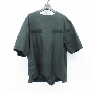 20S/S Sacai サカイ ミリタリープルオーバーショートスリーブシャツ 20-02216M サイズ3 グリーン