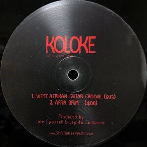 【US盤/12/ハウス】Koloke / West Afrikan Guitar Groove ■ - / JDT-01 / Joe Claussell