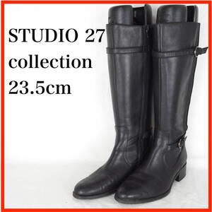 EB5927*STUDIO 27 collection*レディースロングブーツ*23.5cm*黒