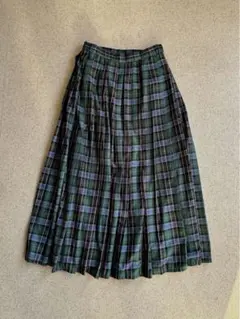 tartan check pleats skirt