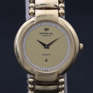 ★ 【中古】 RAYMOND WEIL / レイモンドウィル ★ 5352 クオーツ 18K GOLD ELECTRO PLATED 金メッキ デイト 稼動品