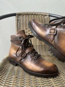 定価45,1万 Berluti Brunico Patine Leather Boots ベルルッティ ブルニコ パティーヌレザー マウンテンブーツ 革靴 グッドイヤー製法 初期