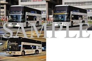 D【バス写真】L版３枚　西日本JRバス　エアロキング　プレミアムドリーム号　プレミアムエコドリーム号　京都駅