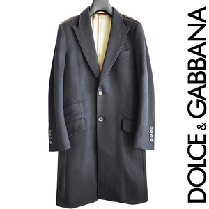 正規品 最高級 ドルチェ＆ガッバーナ Dolce & Gabbana ウールメルトン チェスターコート ライダースブルゾン ジャケット D&G