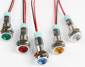 【送料無料】インジケーターランプ 5本セット 24V LED 6mm 防水 5色 