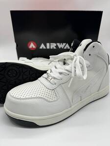 送料無料 26cm AIRWALK エアウォーク AW-641 ホワイト ベーシックウォーク ミッド 耐滑底 超軽量 樹脂先芯 安全靴 セーフティシューズ