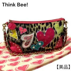 [美品] Think Bee! アニマルハート ショルダーバッグ 保存袋付