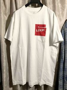 LQQK STUDIO Over The Pocket Tee 白 赤 M Tシャツ ポケット