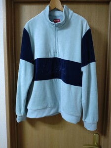 Lサイズ Supreme Velour Half Zip Pullover ベロア ハーフジップ プルオーバー L/S Polo Rugby shirt ポロシャツ