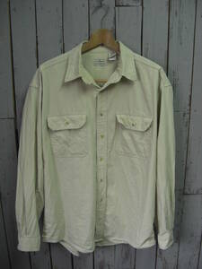 Qn280 ヴィンテージ L.L.Bean コットン キャンバス 長袖 シャツ OMT16 Button Up Shirt Long Sleeve アメカジ キャンプ GOOUT 60サイズ