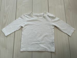 シミあり☆無印良品☆長袖白カットソー80☆キッズベビーTシャツ