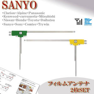 L型 フィルムアンテナ 2枚 サンヨー NVP-DTA12 NVP-DTA19NF NVP-DTA21 地デジチューナー ワンセグ フルセグ 交換 補修用 載せ替え 貼り替え