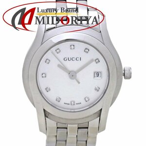 GUCCI グッチ Gクラス YA055501 5500L【磨き済/電池交換済】 11Pダイヤ ステンレススチール SS レディース/130156【中古】【腕時計】