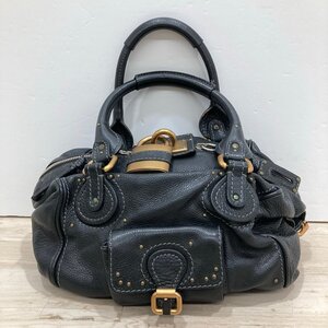 Chloe クロエ パディントン レザー ハンドバッグ 黒 ブラック[D1780]